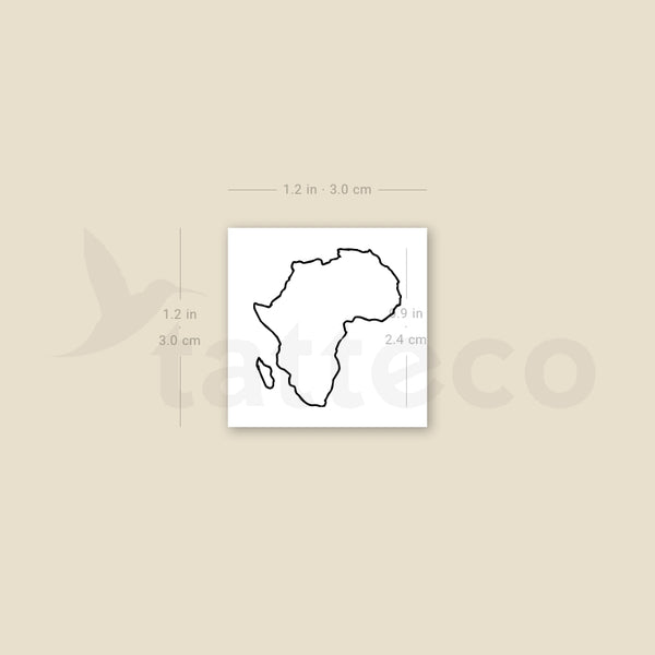 Africa Map Temporary Tattoo - Set of 3