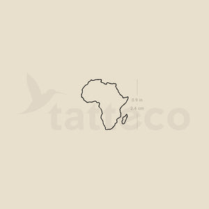 Africa Map Temporary Tattoo - Set of 3