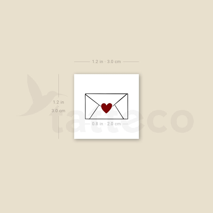Tatuaje temporal de carta de amor - Juego de 3