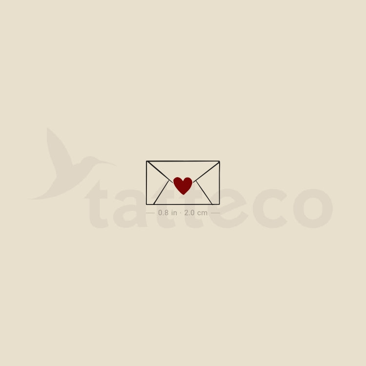 Tatuaje temporal de carta de amor - Juego de 3