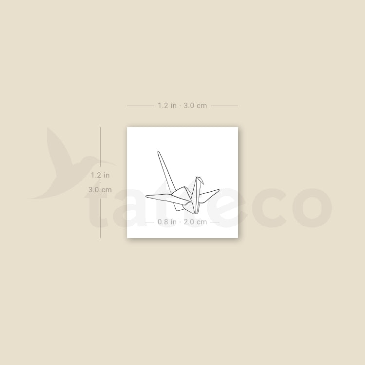 Paper Crane Temporary Tattoo - Set of 3