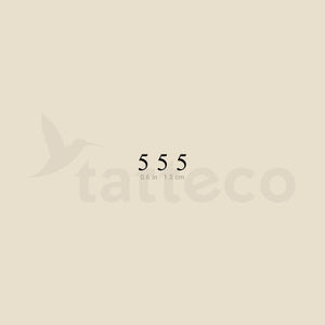 Small 555 Angel Number Temporary Tattoo - Set of 3