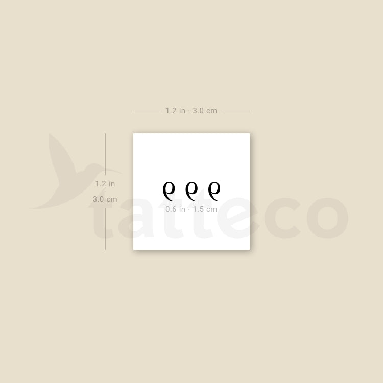 Small 999 Angel Number Temporary Tattoo - Set of 3