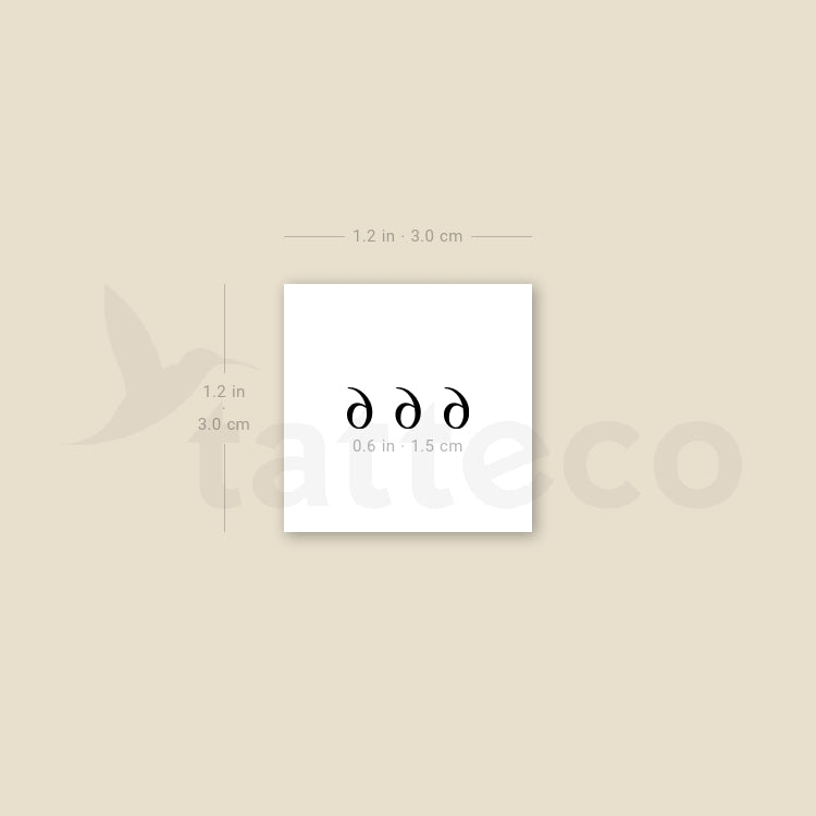 Small 666 Angel Number Temporary Tattoo - Set of 3