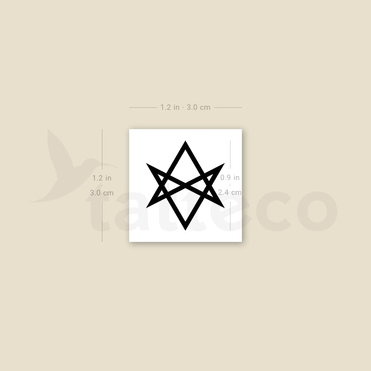 Unicursal Hexagram Temporary Tattoo - Set of 3