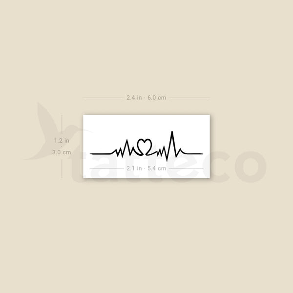 Love Heartbeat Temporary Tattoo - Set of 3