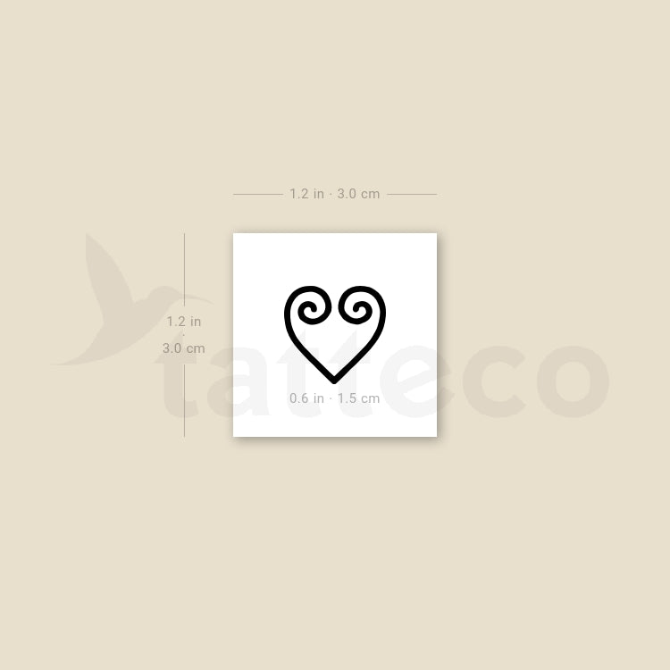 Sankofa Heart Temporary Tattoo - Set of 3