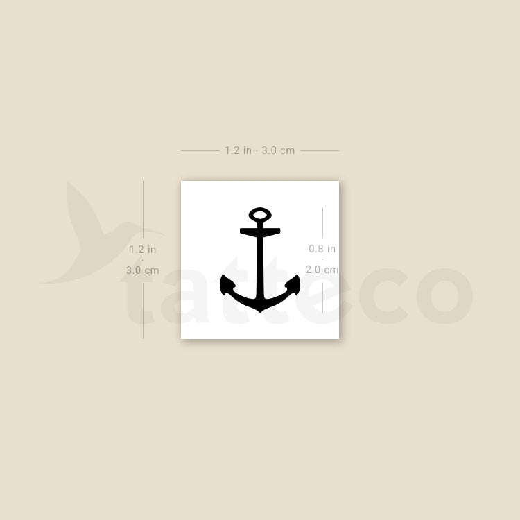 Small Anchor Temporary Tattoo - Set of 3