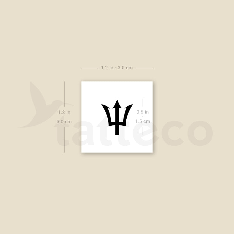 Small Trident Temporary Tattoo - Set of 3