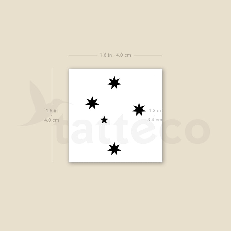Minimalist Crux Constellation Temporary Tattoo - Set of 3