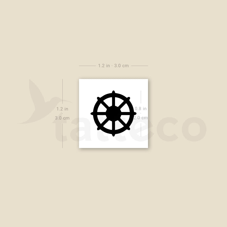 Tatuaje temporal de la Rueda del Dharma - Juego de 3