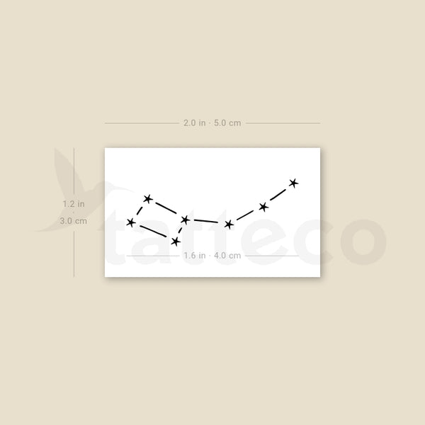 Small Dipper Constellation Temporary Tattoo - Set of 3