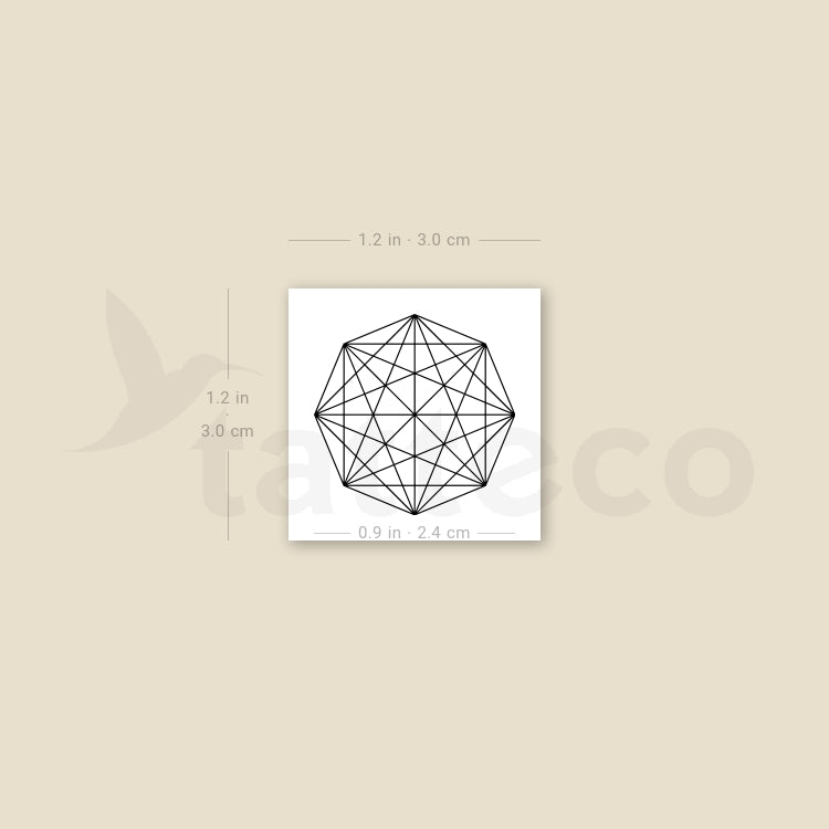 Small Octagon Matrix Temporary Tattoo - Set of 3