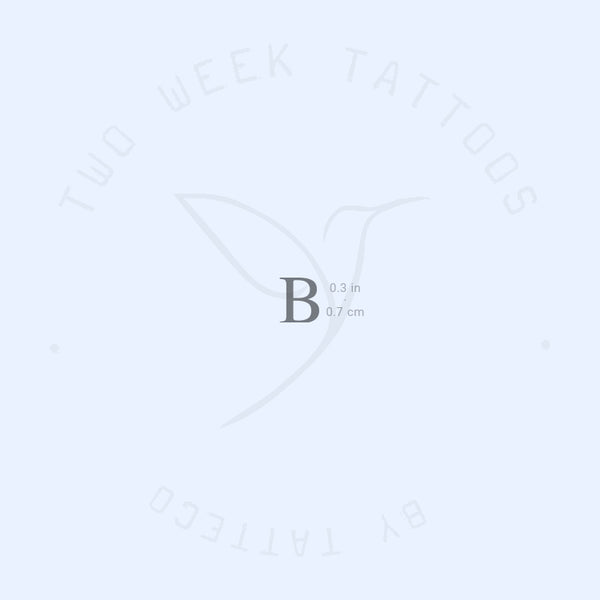 B Serif Capital Letter Semi-Permanent Tattoo - Set of 2
