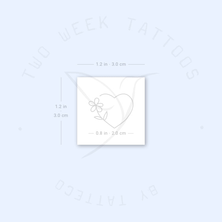 Heart And Flower Semi-Permanent Tattoo - Set of 2