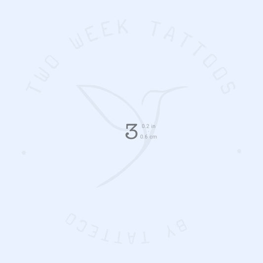 Number 3 Semi-Permanent Tattoo - Set of 2