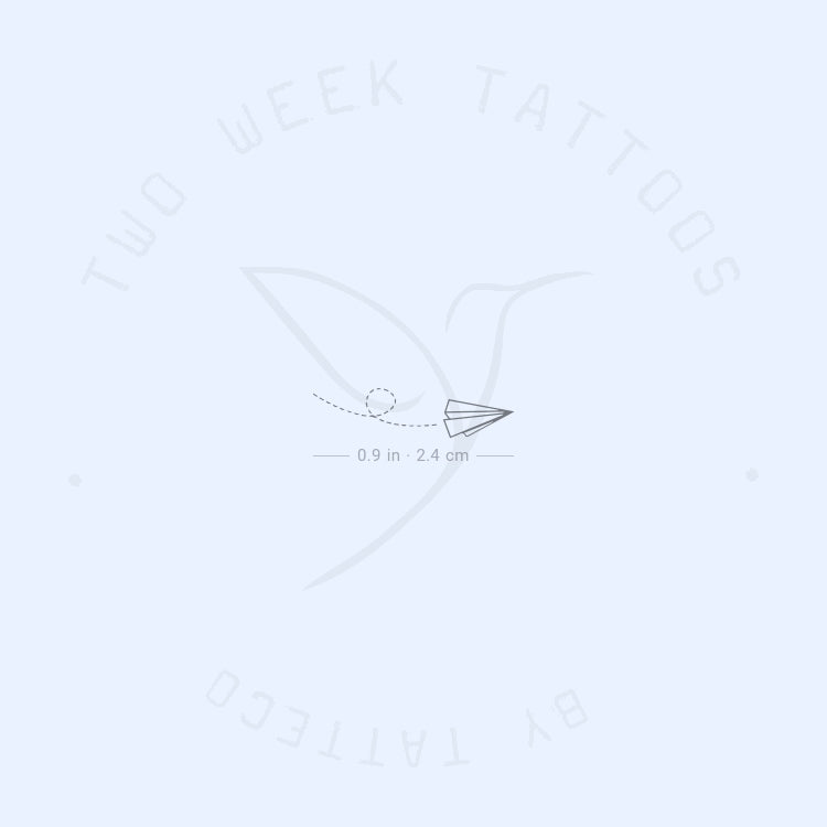Small Flying Paper Plane Semi-Permanent Tattoo - Set of 2