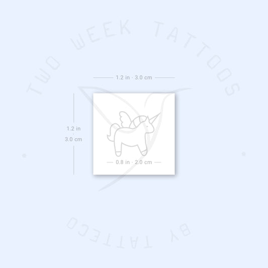 Tatuaje semipermanente de unicornio - Juego de 2