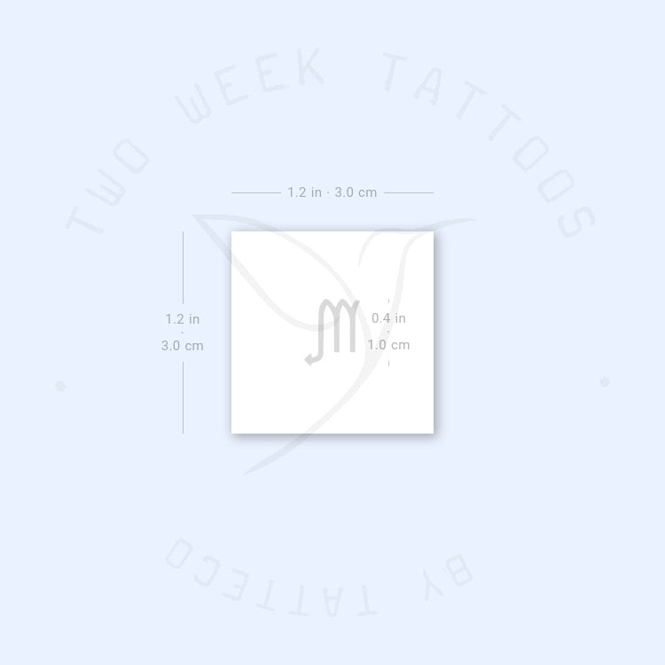 Scorpio Zodiac Symbol Semi-Permanent Tattoo - Set of 2