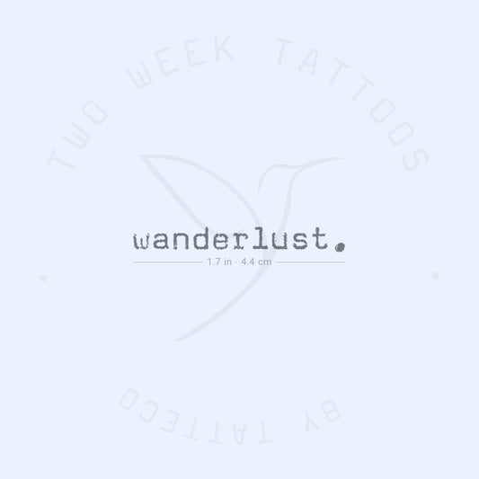 Typewriter Font Wanderlust Semi-Permanent Tattoo - Set of 2