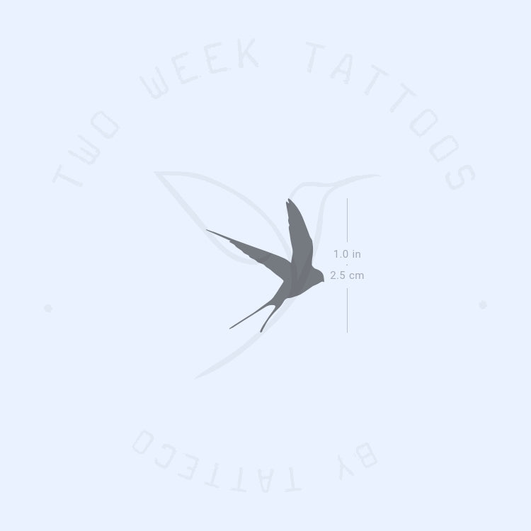 Black Swallow Semi-Permanent Tattoo - Set of 2