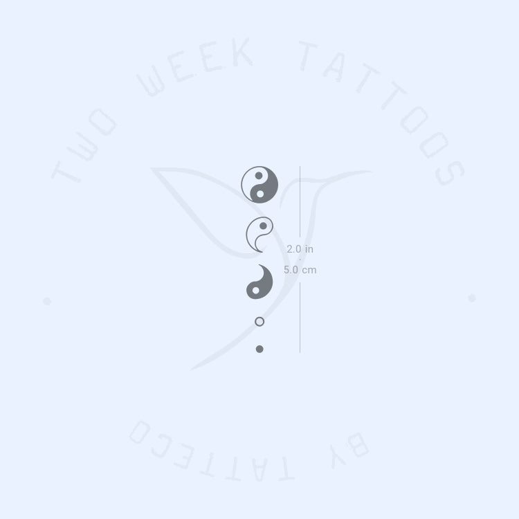Yin Yang Deconstruction Semi-Permanent Tattoo - Set of 2