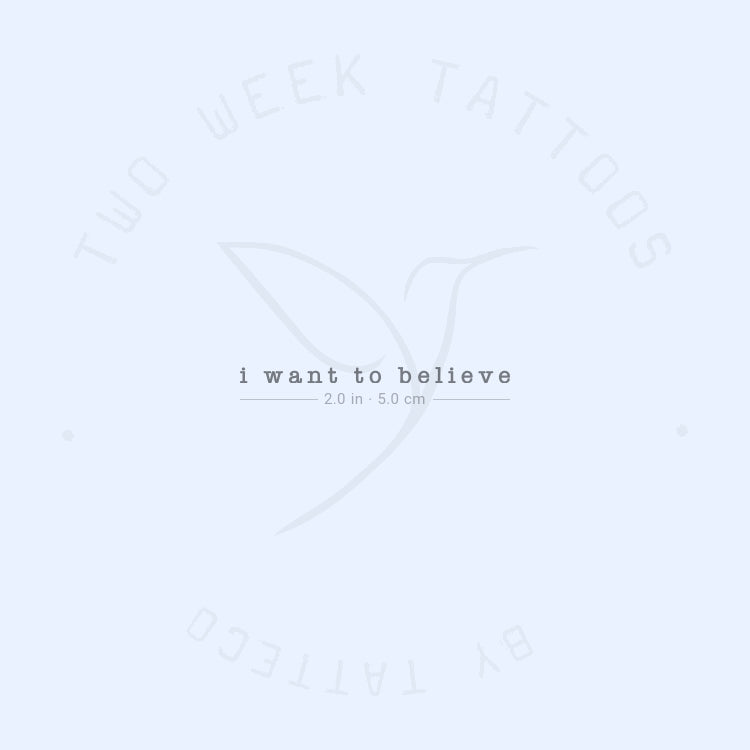 I Want To Believe Semi-Permanent Tattoo - Set of 2