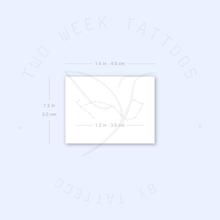 Small Scorpius Constellation Semi-Permanent Tattoo - Set of 2