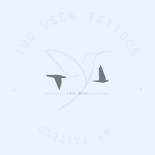 Tatuaje semipermanente de pareja de pájaros volando (juego de 2)