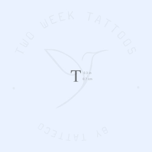 Tatuaje semipermanente con letra mayúscula T Serif (juego de 2)