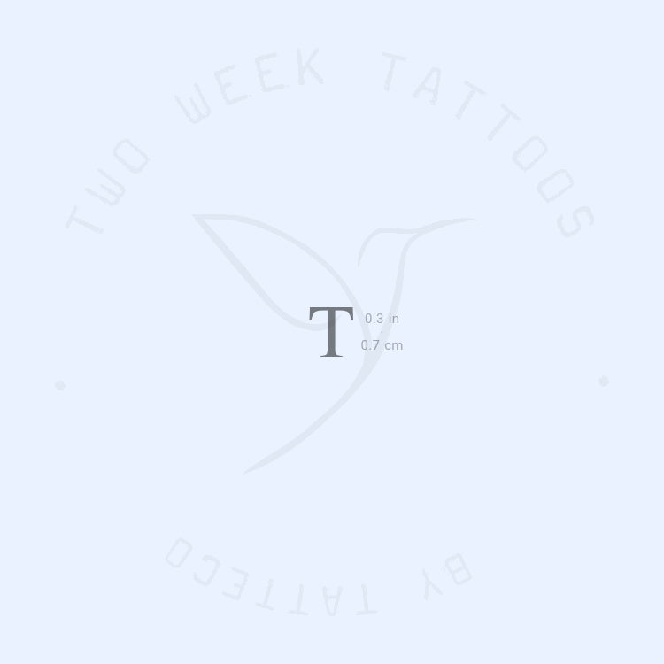 T Serif Capital Letter Semi-Permanent Tattoo - Set of 2