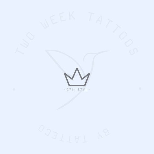 Tatuaje semipermanente de corona minimalista pequeño (juego de 2)