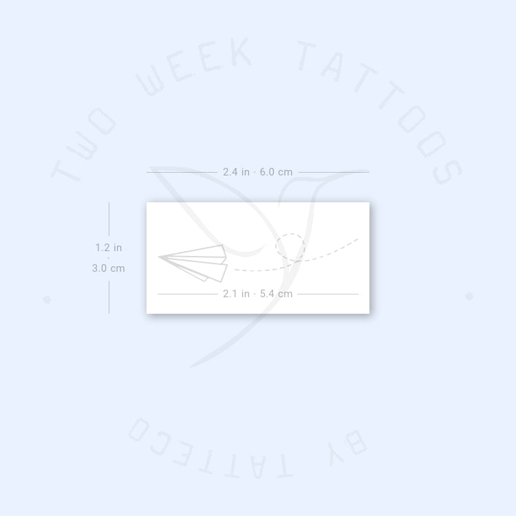 Flying Paper Plane Semi-Permanent Tattoo - Set of 2