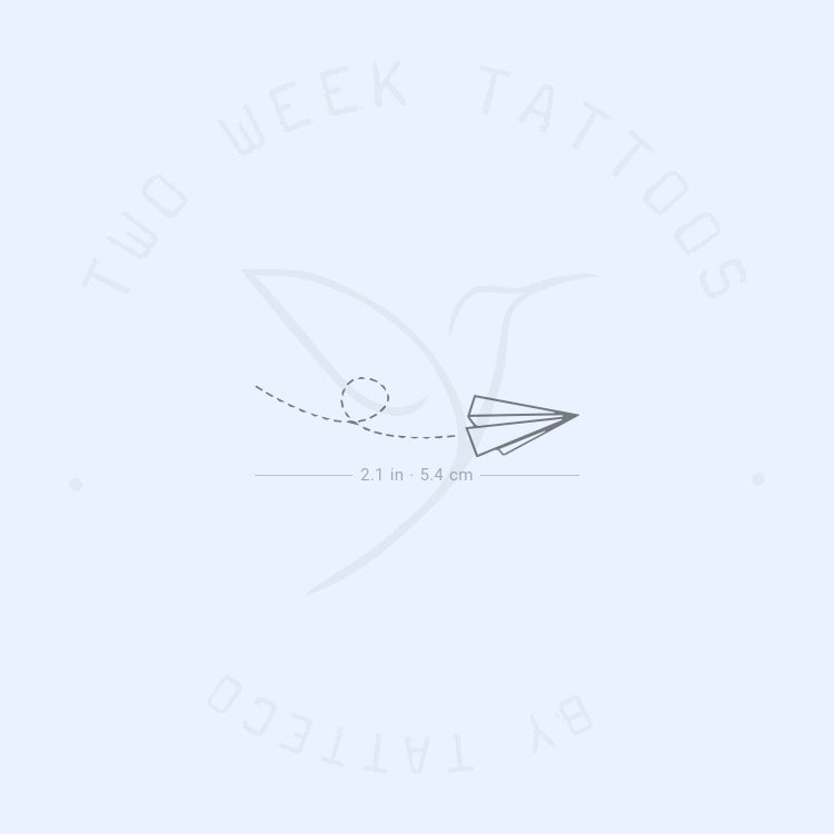 Flying Paper Plane Semi-Permanent Tattoo - Set of 2