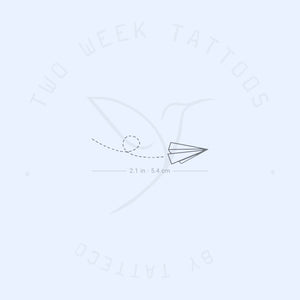 Flying Paper Plane Semi-Permanent Tattoo - Set of 2