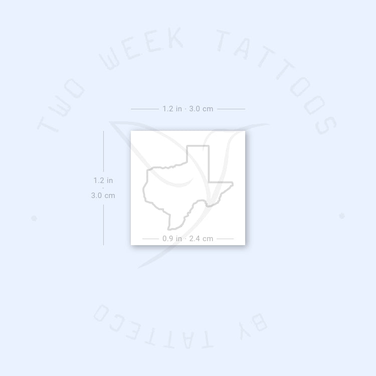 Fine Line Texas Map Semi-Permanent Tattoo - Set of 2