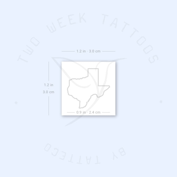 Fine Line Texas Map Semi-Permanent Tattoo - Set of 2