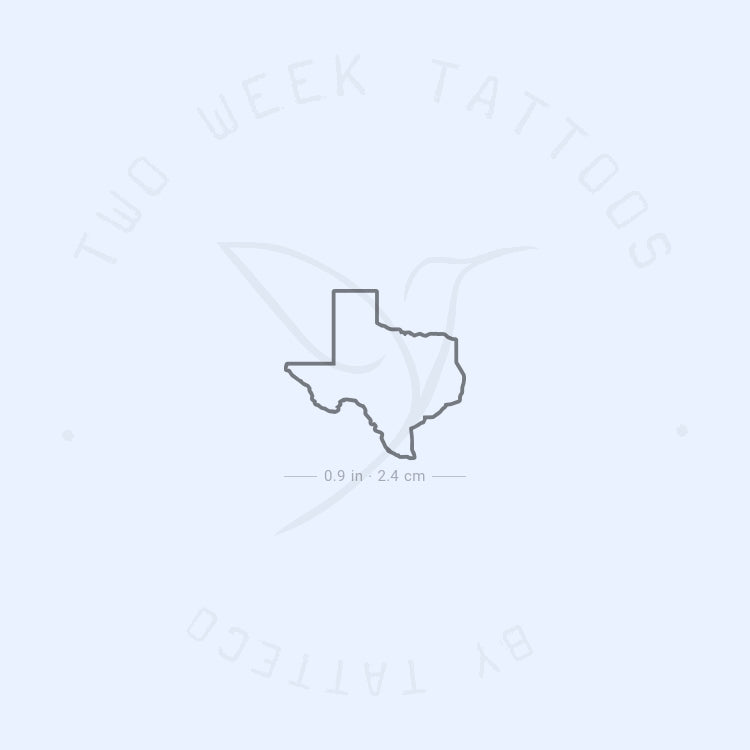 Fine Line Texas Map Semi-Permanent Tattoo - Set of 2