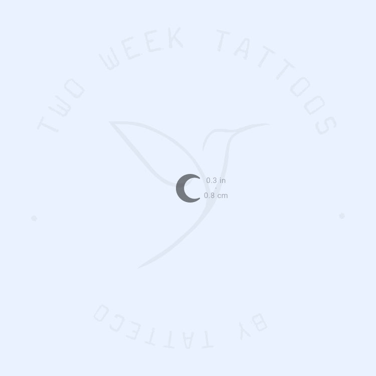Tatuaje semipermanente pequeño de media luna negra (juego de 2)