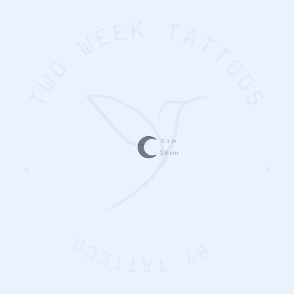 Small Black Crescent Moon Semi-Permanent Tattoo - Set of 2