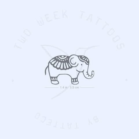 Ornamental Elephant Semi-Permanent Tattoo (Set of 2)