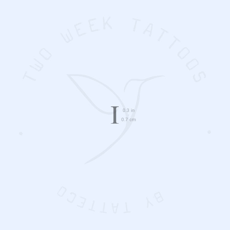 Tatuaje semipermanente con letra mayúscula I Serif (juego de 2)