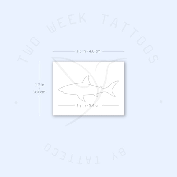 Fine Line Shark Semi-Permanent Tattoo - Set of 2