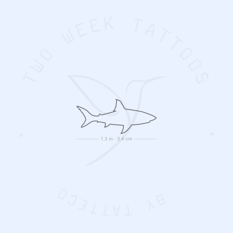 Fine Line Shark Semi-Permanent Tattoo - Set of 2