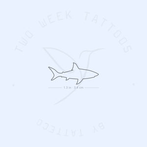 Fine Line Shark Semi-Permanent Tattoo - Set of 2