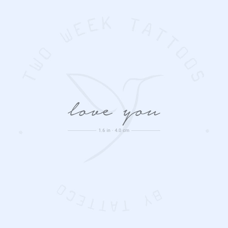 Love You Semi-Permanent Tattoo - Set of 2