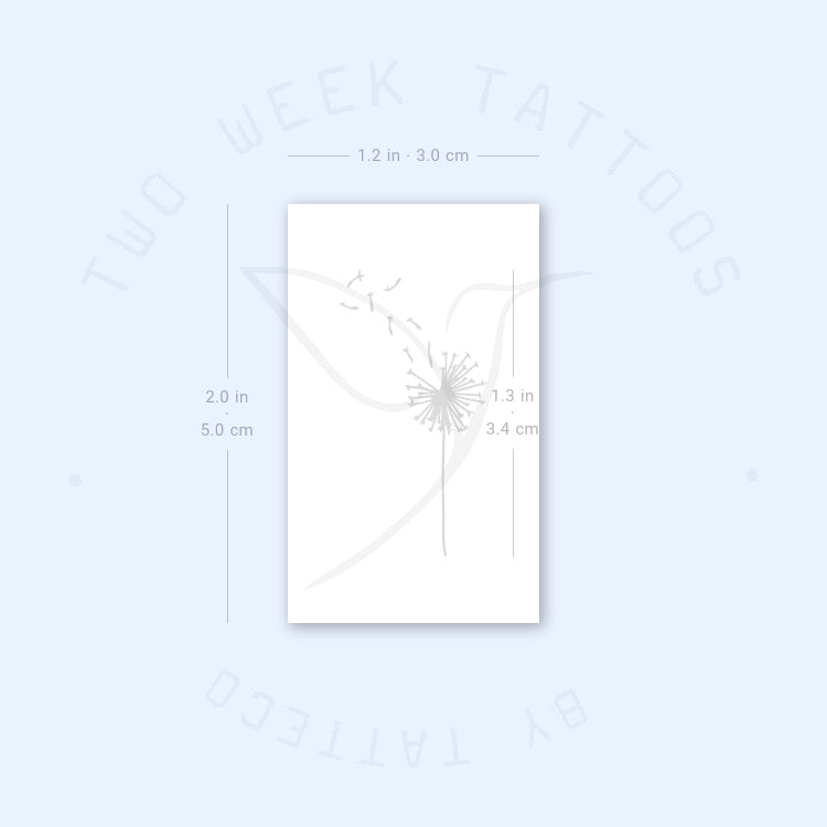Semi-Permanent Fine Line Dandelion Tattoo - Set of 2