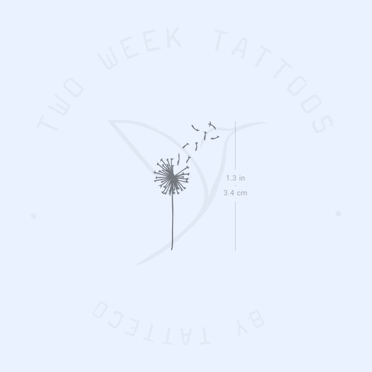 Semi-Permanent Fine Line Dandelion Tattoo - Set of 2