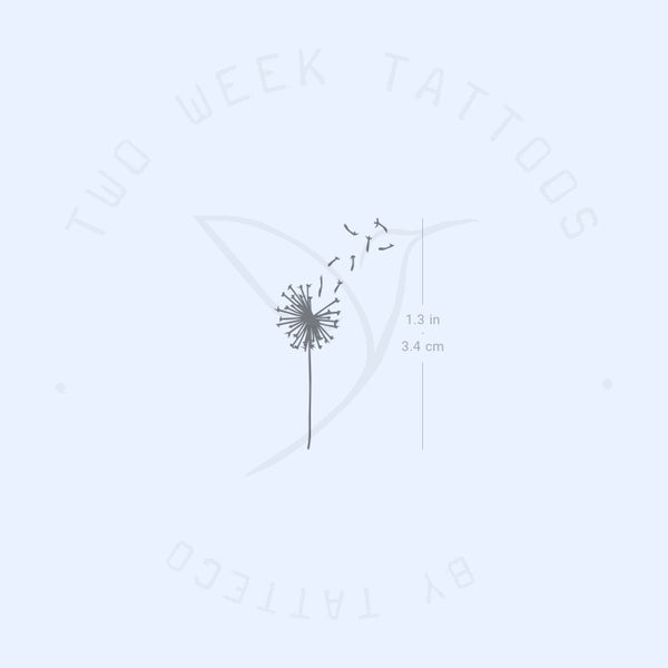 Semi-Permanent Fine Line Dandelion Tattoo - Set of 2