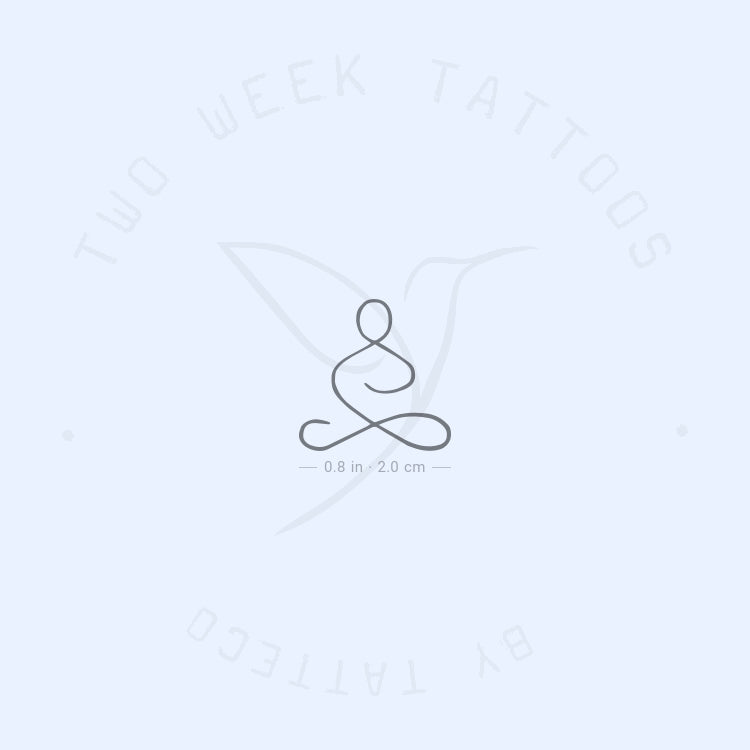 Tatuaje semipermanente de meditación minimalista (juego de 2)